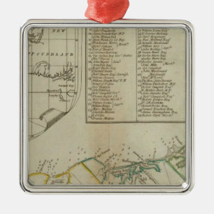 A Map of the Island of St John Metal Ornament