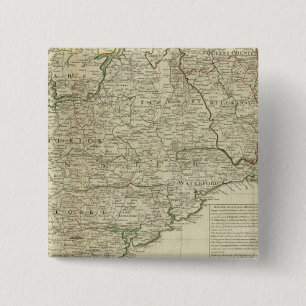A map of the Kingdom of Ireland Southern section 2 Inch Square Button