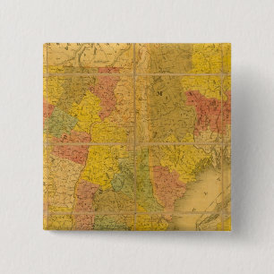 A Map of the New England States 2 Inch Square Button