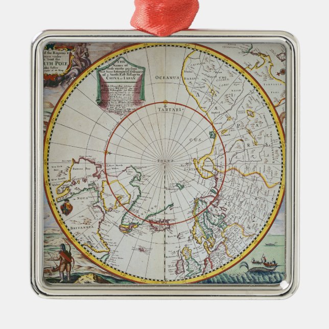 A Map of the North Pole Metal Ornament (Front)