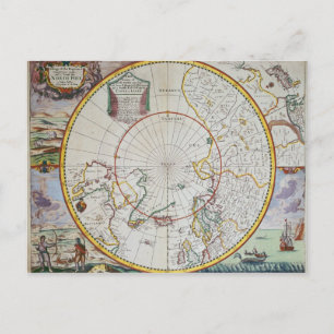 A Map of the North Pole Postcard