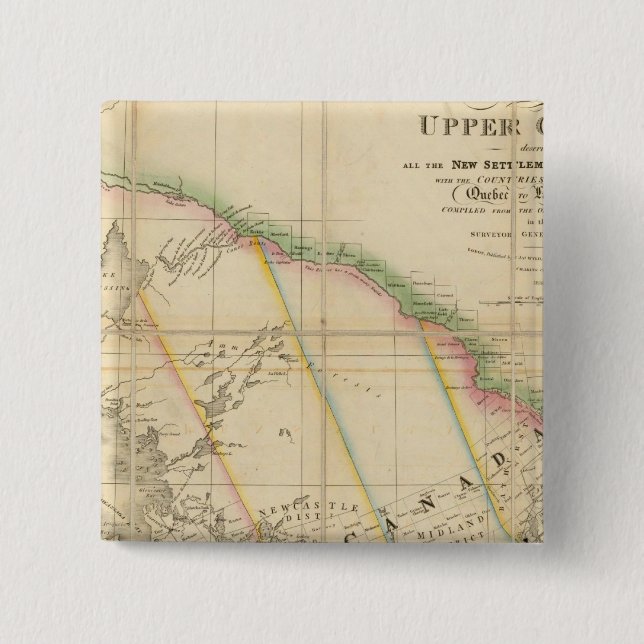 A Map of the Province of Upper Canada 2 Inch Square Button (Front)