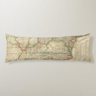 A Map Of The Roads, Canals And Steam Boat Body Pillow