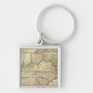 A Map Of The Roads, Canals And Steam Boat Keychain
