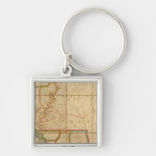 A Map of the State of Louisiana Keychain (Front)
