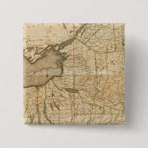 A Map of the State Of New York 2 Inch Square Button