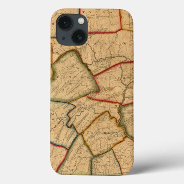 A Map Of The State Of Pennsylvania Case-Mate iPhone Case (Back)