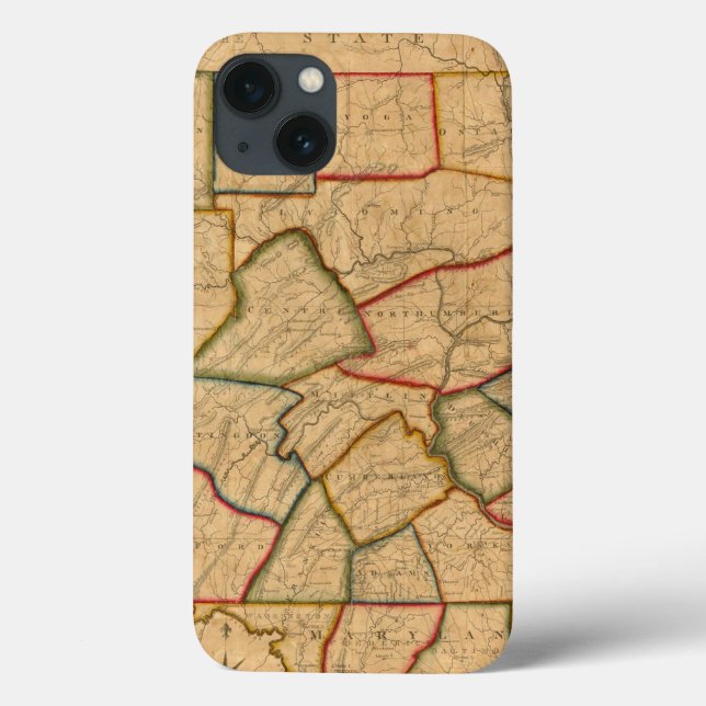A Map Of The State Of Pennsylvania Case-Mate iPhone Case (Back)