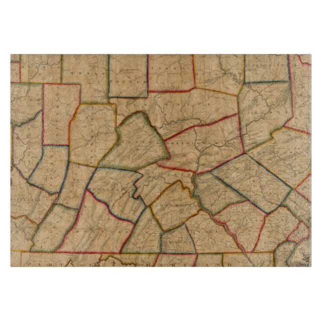 A Map Of The State Of Pennsylvania Cutting Board (Front)