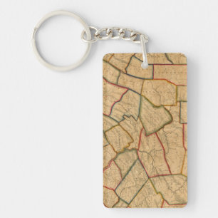 A Map Of The State Of Pennsylvania Keychain