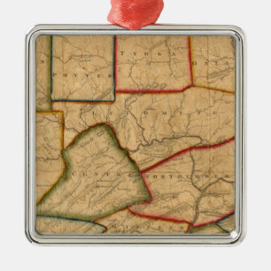 A Map Of The State Of Pennsylvania Metal Ornament