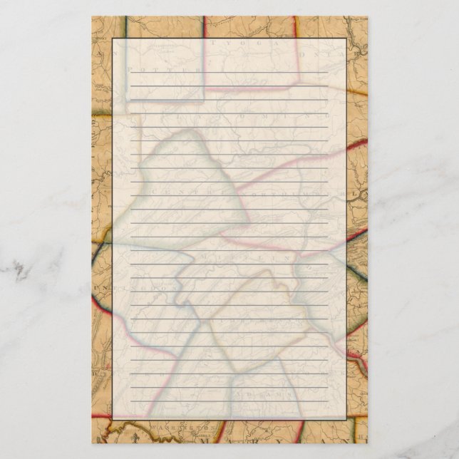 A Map Of The State Of Pennsylvania Stationery (Front)