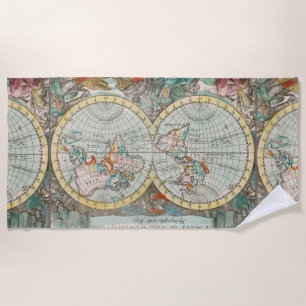 A Map of the World  Beach Towel