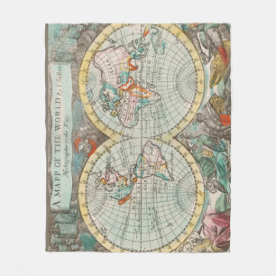 A Map of the World  Fleece Blanket