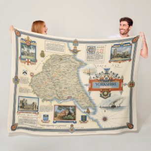 A Map of Yorkshire: East Riding Fleece Blanket