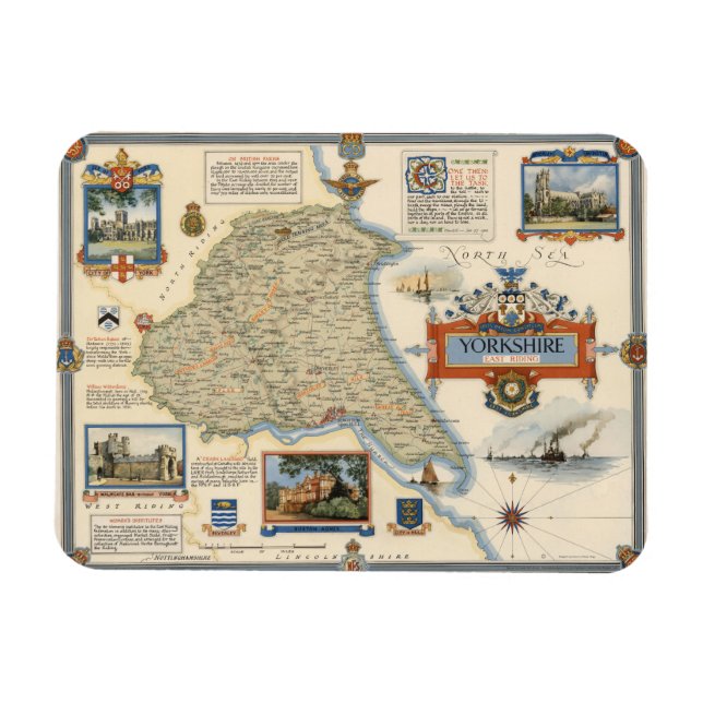 A Map of Yorkshire: East Riding Magnet (Horizontal)