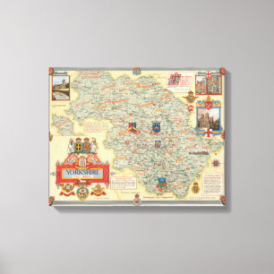 A Map of Yorkshire: West Riding Canvas Print