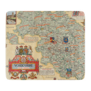 A Map of Yorkshire: West Riding Cutting Board