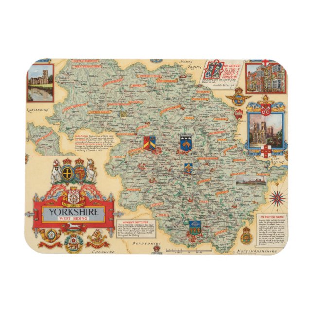 A Map of Yorkshire: West Riding Magnet (Horizontal)