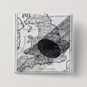 A Map Showing the Passage of  Shadow of the Moon 2 Inch Square Button