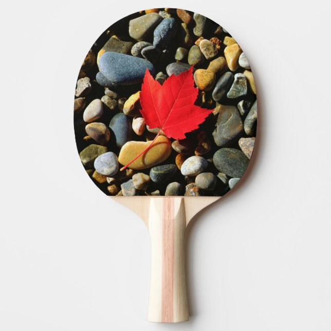 A Maple leaf on a Rock Background Ping Pong Paddle (Front)