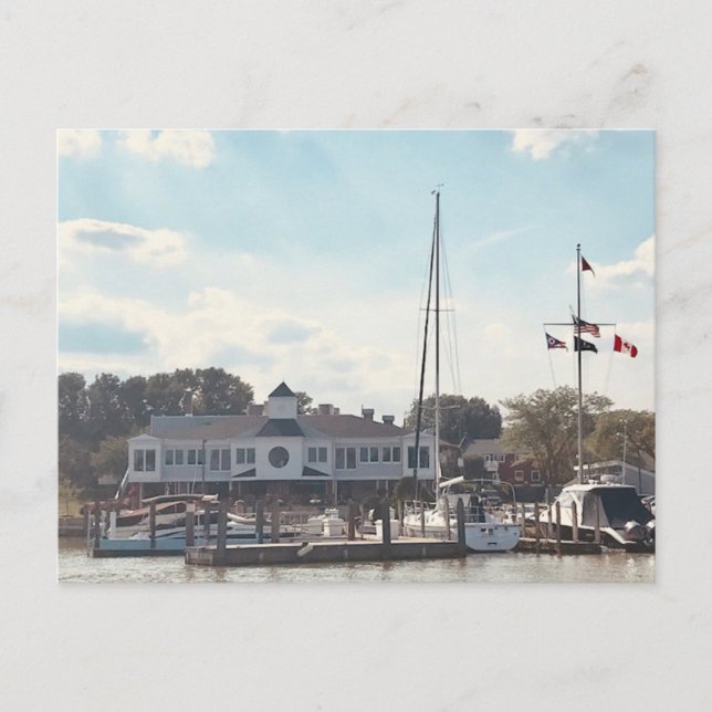 A Marina in Huron, Ohio Photography Holiday Postcard (Front)