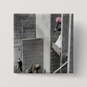 A Marine and role-playing enemy aggressor 2 Inch Square Button