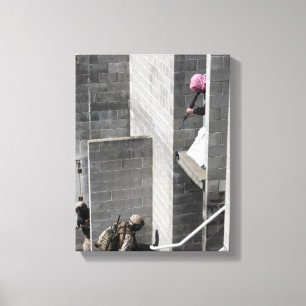 A Marine and role-playing enemy aggressor Canvas Print