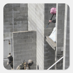 A Marine and role-playing enemy aggressor Square Sticker