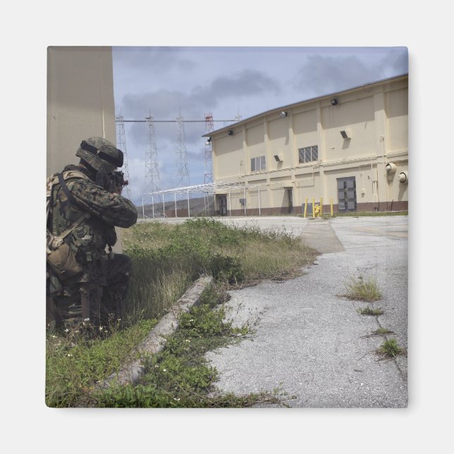 A Marine posts security Magnet (Front)