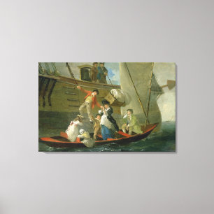 A Married Sailor's Adieu, c.1800 (oil on panel) Canvas Print