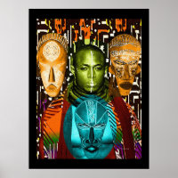 A Mask of Bravery: Modern African Warrior Poster