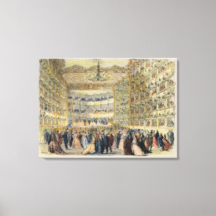 A Masked Ball at the Fenice Theatre, Venice, 19th Canvas Print