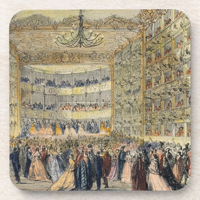 A Masked Ball at the Fenice Theatre, Venice, 19th Coaster (Front)