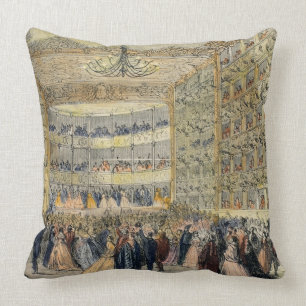 A Masked Ball at the Fenice Theatre, Venice, 19th Throw Pillow
