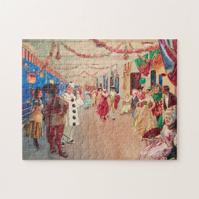A Masked Ball on a Ship | Victor Gabriel Gilbert Jigsaw Puzzle (Horizontal)