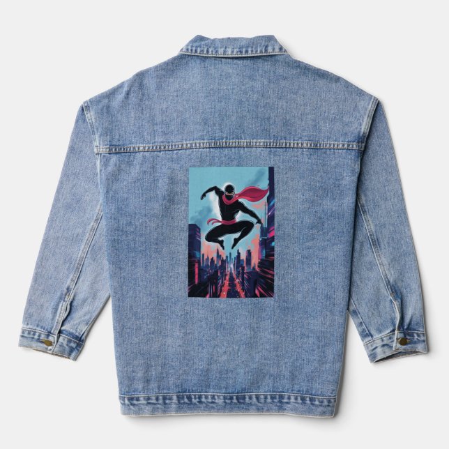 A masked ninja  denim jacket (Back)