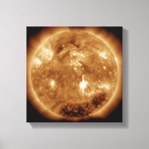 A massive X-class solar flare erupts on the Sun Canvas Print