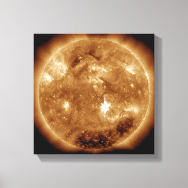 A massive X-class solar flare erupts on the Sun Canvas Print (Front)