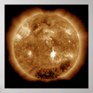 A massive X-class solar flare erupts on the Sun Poster