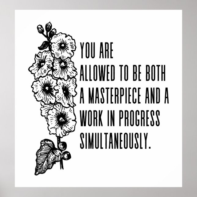 A masterpiece and a work in progress poster (Front)