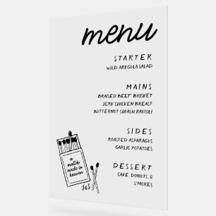 A Match Made Heaven Wedding Manu Acrylic Sign
