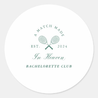 A Match Made in Heaven Bachelorette Classic Round Sticker