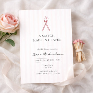 A Match Made in Heaven Elegant Bridal Shower Invitation