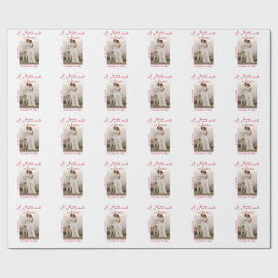 A match made in heaven photo wedding pink name sim wrapping paper
