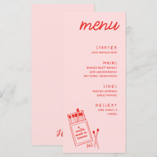 A Match Made in Heaven Pink Wedding Dinner Menu