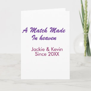 A match made in heaven purple mauve since year nam card