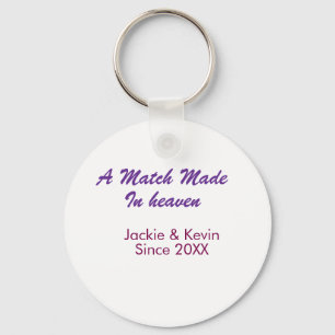 A match made in heaven purple mauve since year nam keychain