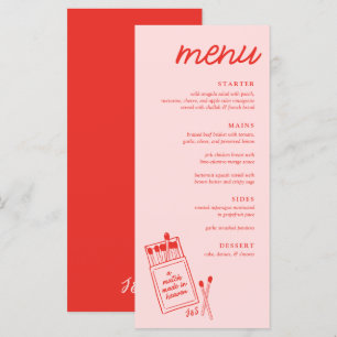 A Match Made in Heaven Wedding Dinner Menu