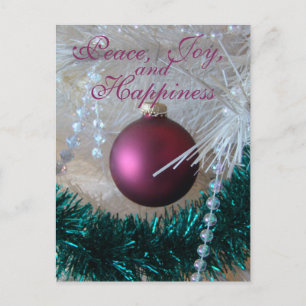 a Mauve Christmas Ornament customize it Holiday Postcard